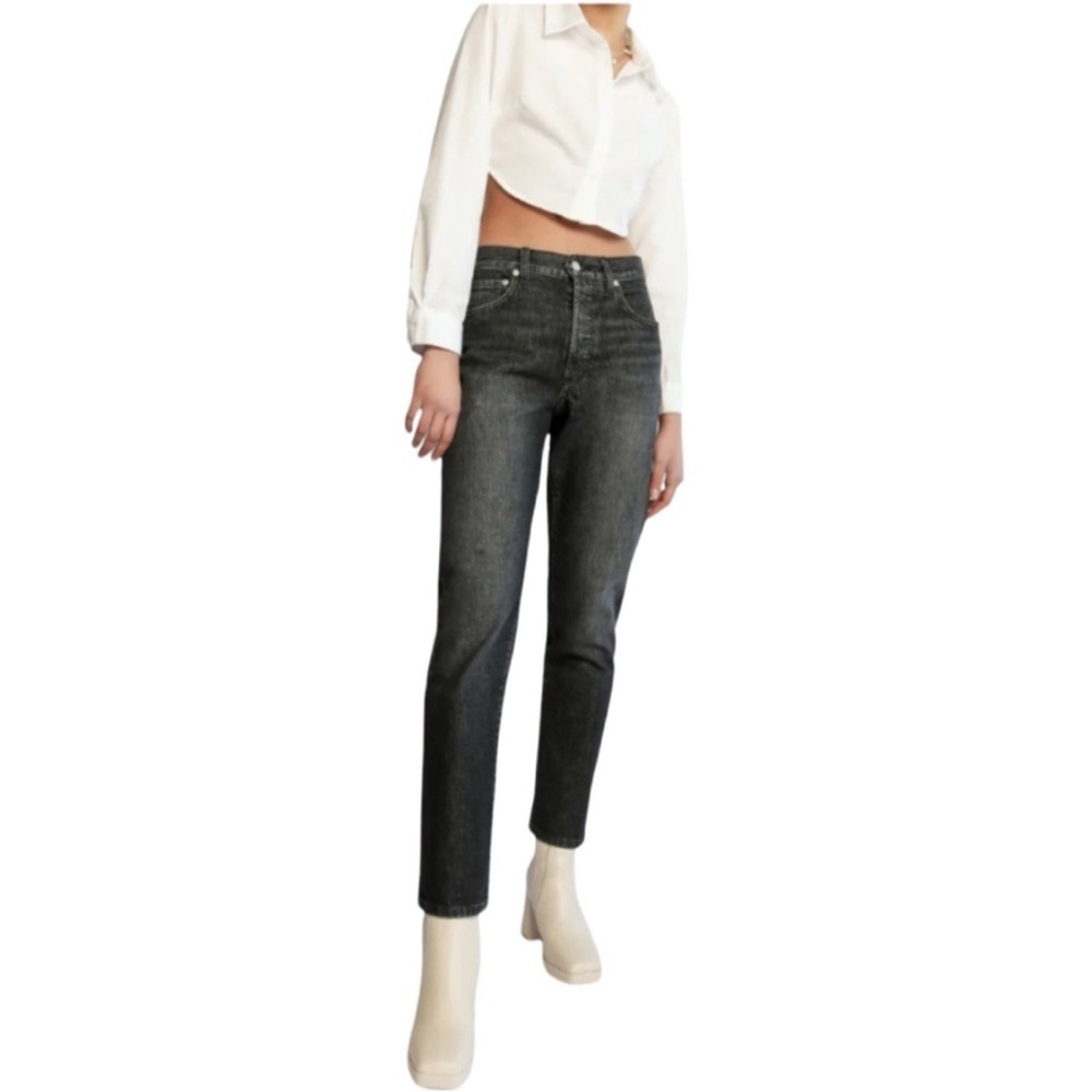 AG x Daily Blue Boost Classic Jeans in Onyx Black Size 26 NWOT Mid Rise